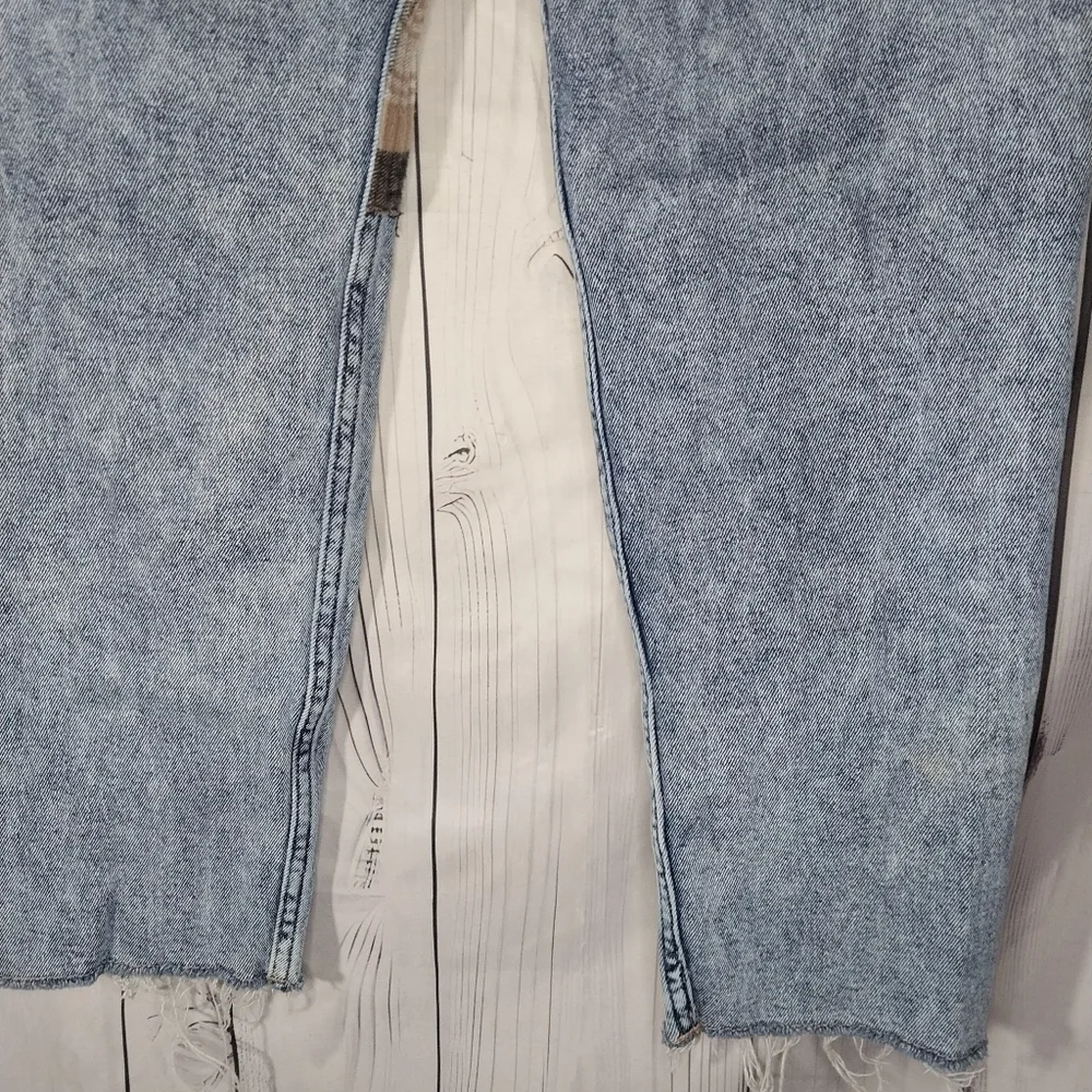 Hollister Ultra High-Rise Mom Jeans With Plaid Patchwork With Raw Hem - Picture 12 of 12